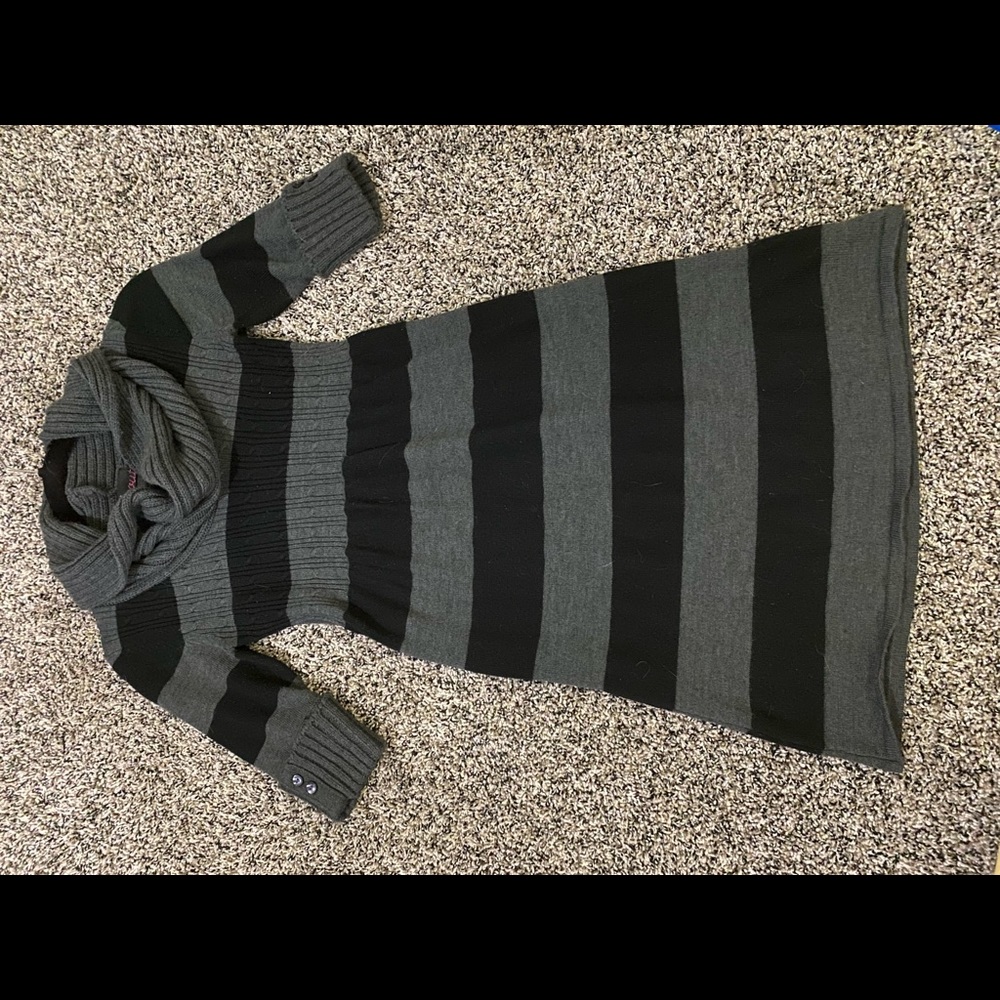 1/2 sleeve cowl neck sweater dress